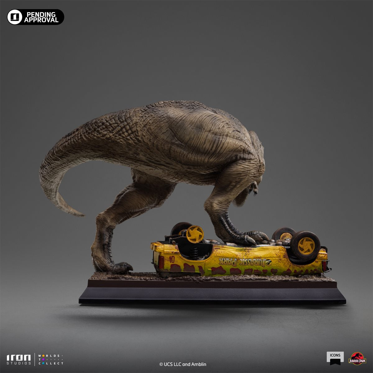 Jurassic Park T-Rex Attack Icons Statue
