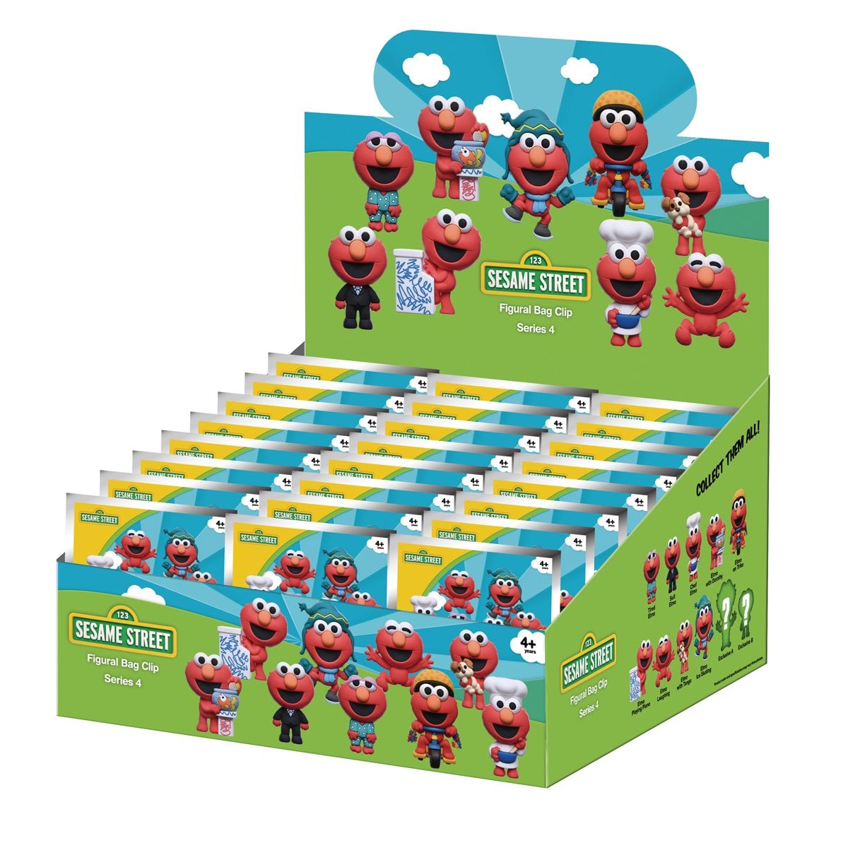 Sesame Street Series 4 3D Foam Bag Clip Display Case of 24