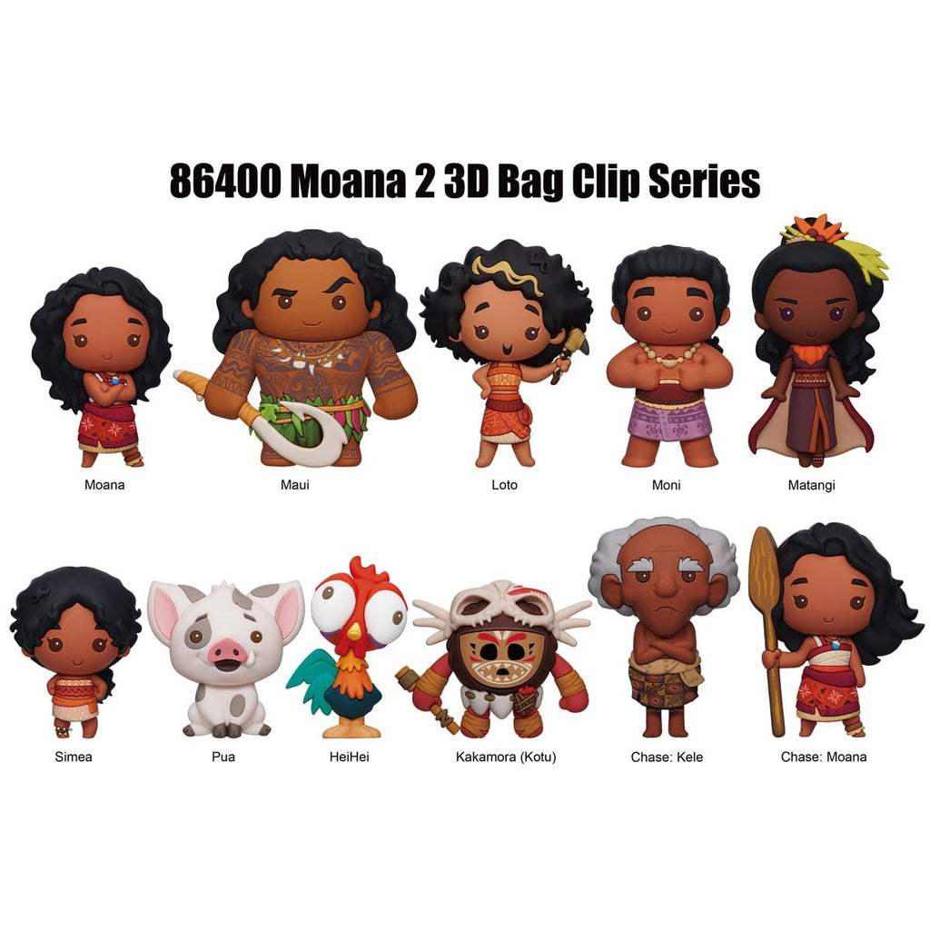 Moana 2 3D Foam Bag Clip Random 6-Pack