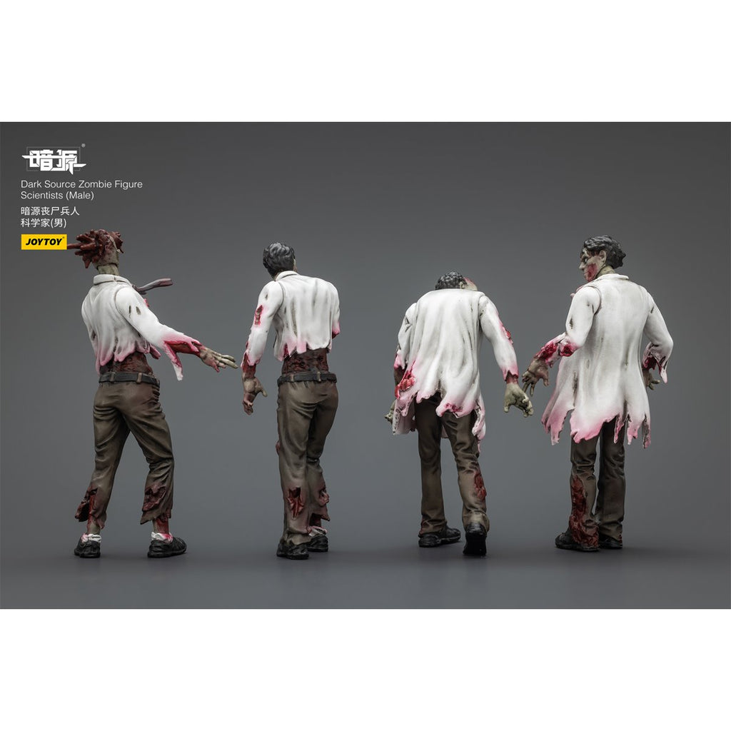 Joy Toy Dark Source Zombie Male Scientists 1:25 Scale Action Figure 4-Pack