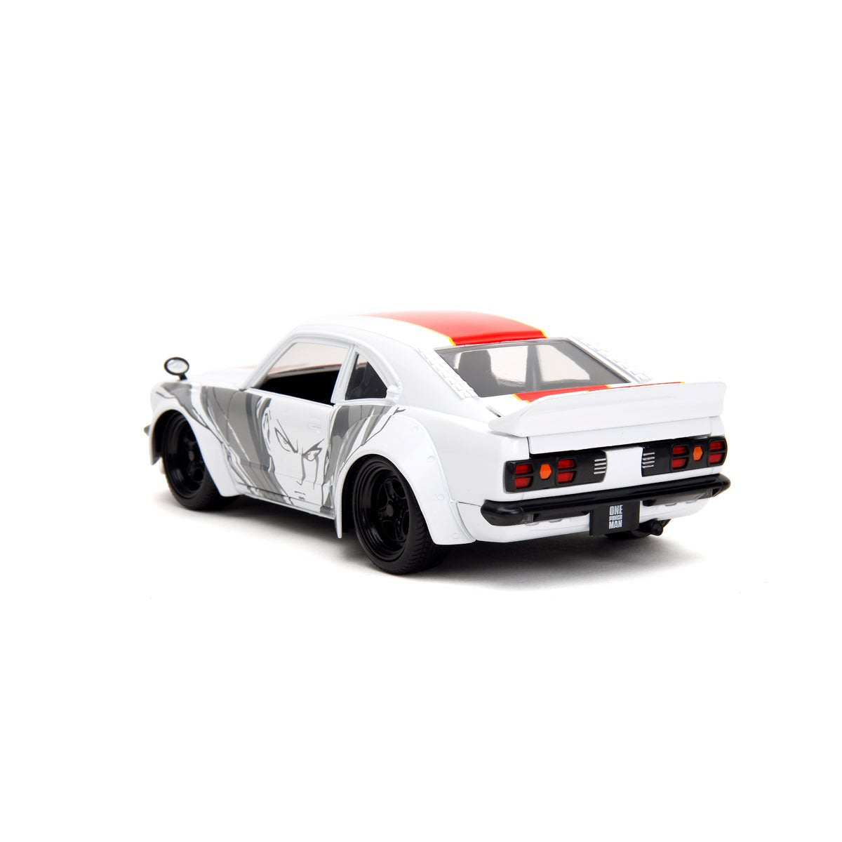 One Punch Man 1974 Mazda RX-3 1:24 Scale Die-Cast Metal Vehicle with Saitama Figure