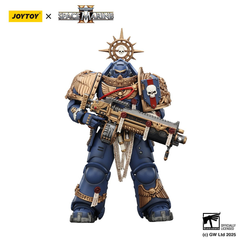 Joy Toy Warhammer Space Marine Ultramarine Heavy Relic Primus Armour and Heavy Relic Bolt Rifle 1:18 Scale Action Figure