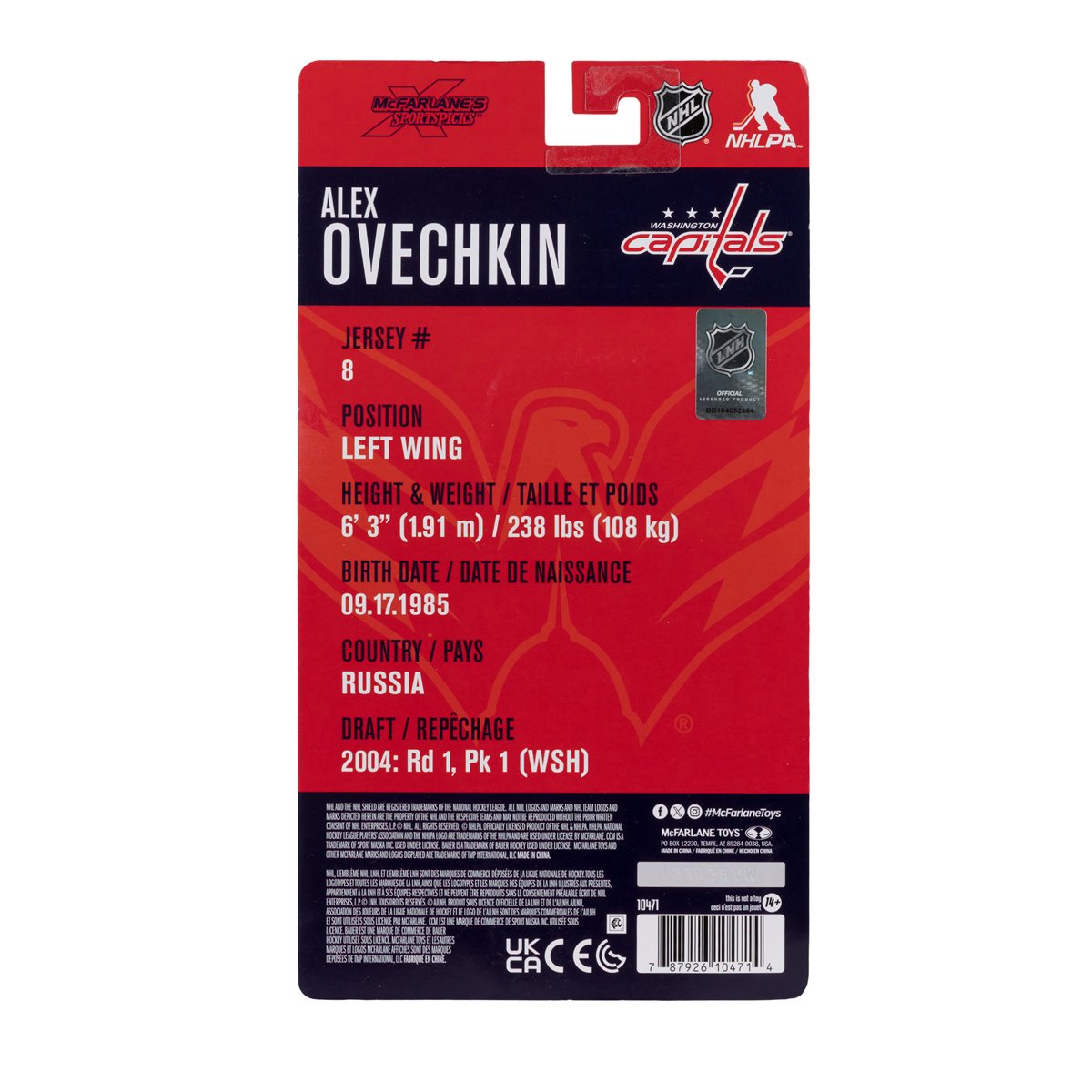 NHL McFarlanes SportsPicks Washington Capitals Alex Ovechkin 6-Inch Scale Articulated Action Figure