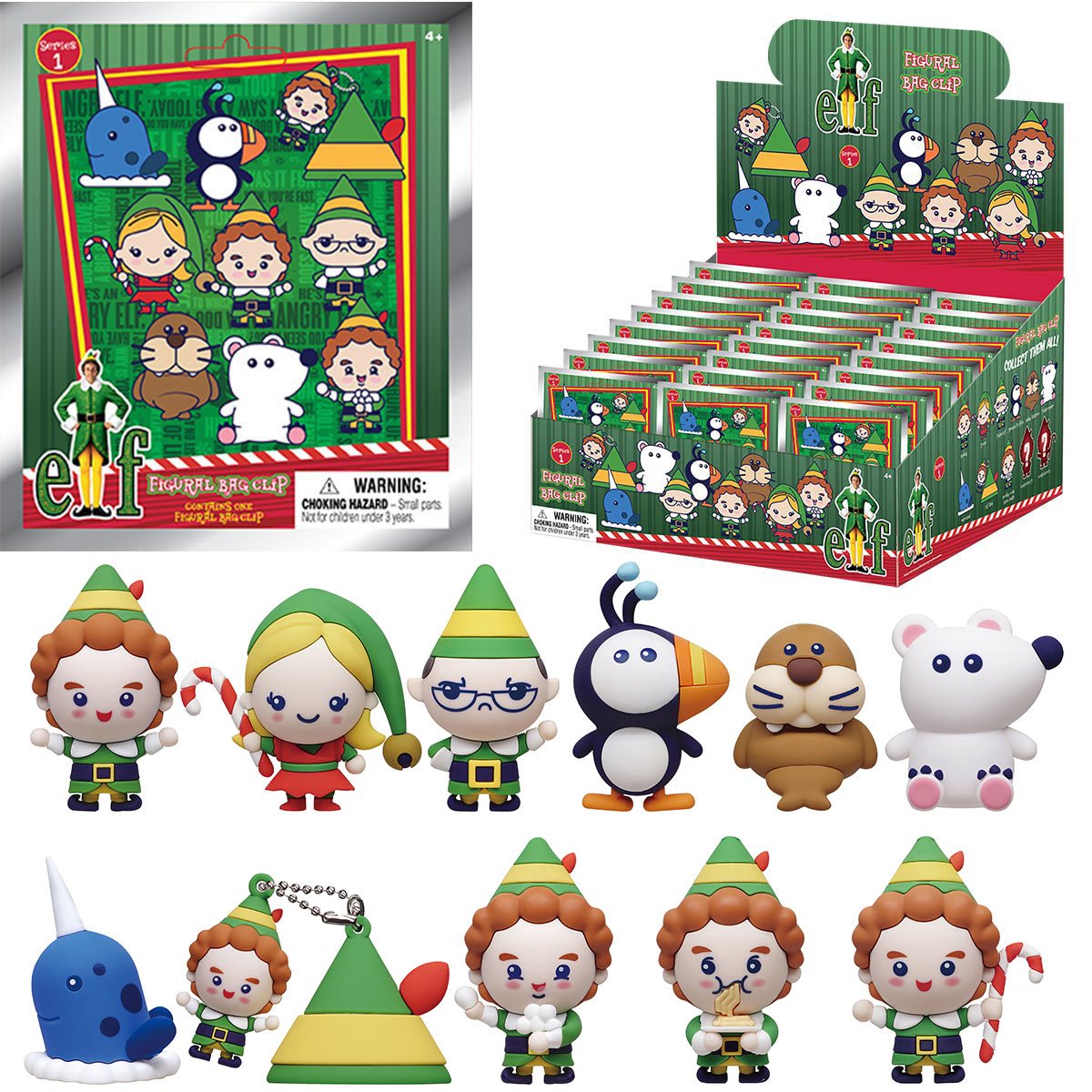 Elf Series 1 3D Foam Bag Clip Display Case of 24