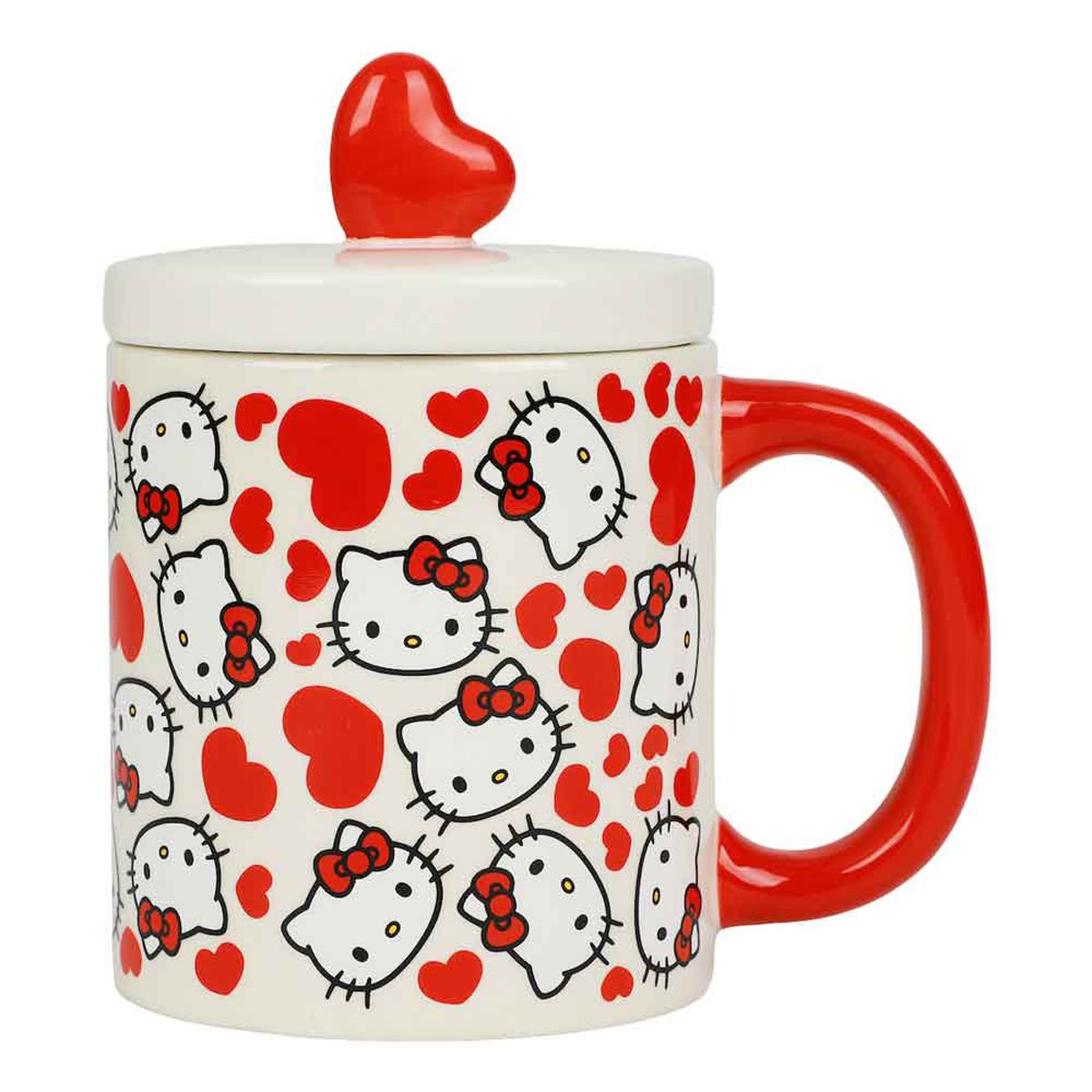 Hello Kitty Loves 16 oz. Ceramic Lidded Mug