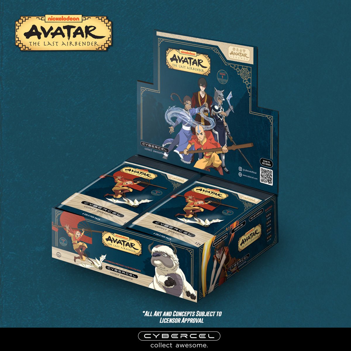 Avatar the Last Airbender Cybercel 3D Cel Art Collectible Blind Box Display of 24 Packs