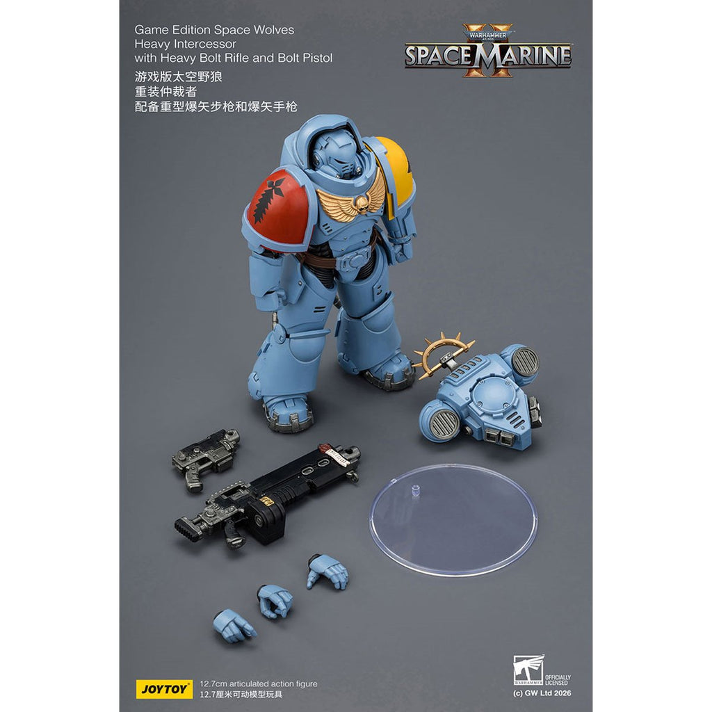 Joy Toy Warhammer 40,000 Space Marines Game Edition Space Wolves Intercessor Rifle & Pistol 1:18 Scale Action Figure