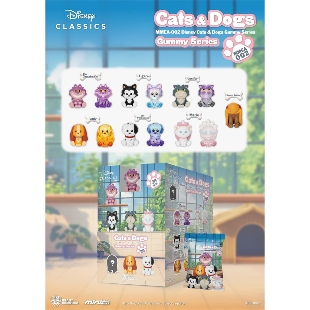 Disney Cats and Dogs Gummy Series MMEA-002 Mini-Figure Blind Box Case of 24