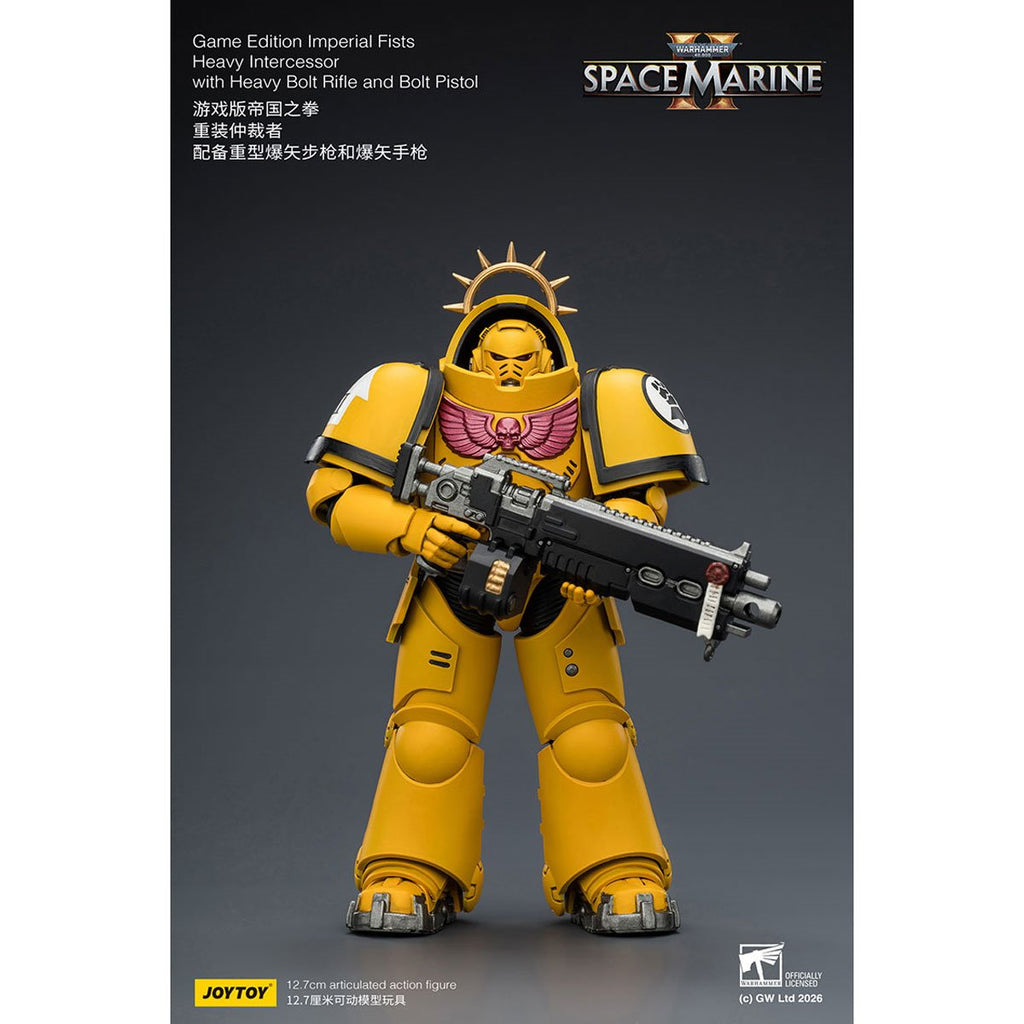 Joy Toy Warhammer 40,000 Space Marines Game Edition Imperial Fists Intercessor Rifle & Pistol 1:18 Scale Action Figure