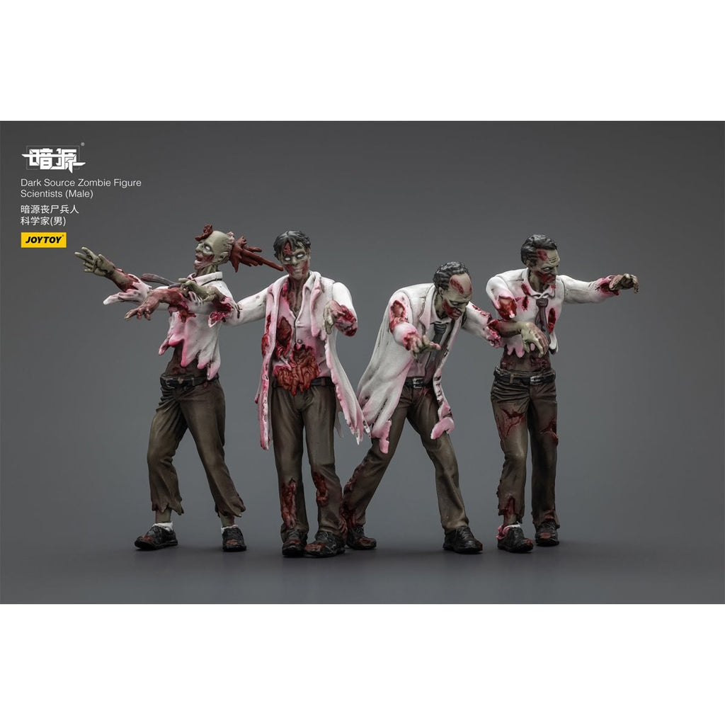 Joy Toy Dark Source Zombie Male Scientists 1:25 Scale Action Figure 4-Pack
