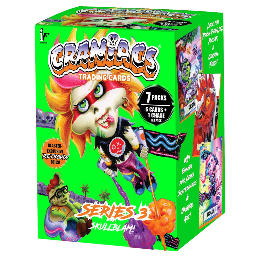 Craniacs Series 3 Skullblam Blaster Box Trading Card Display of 7 Packs