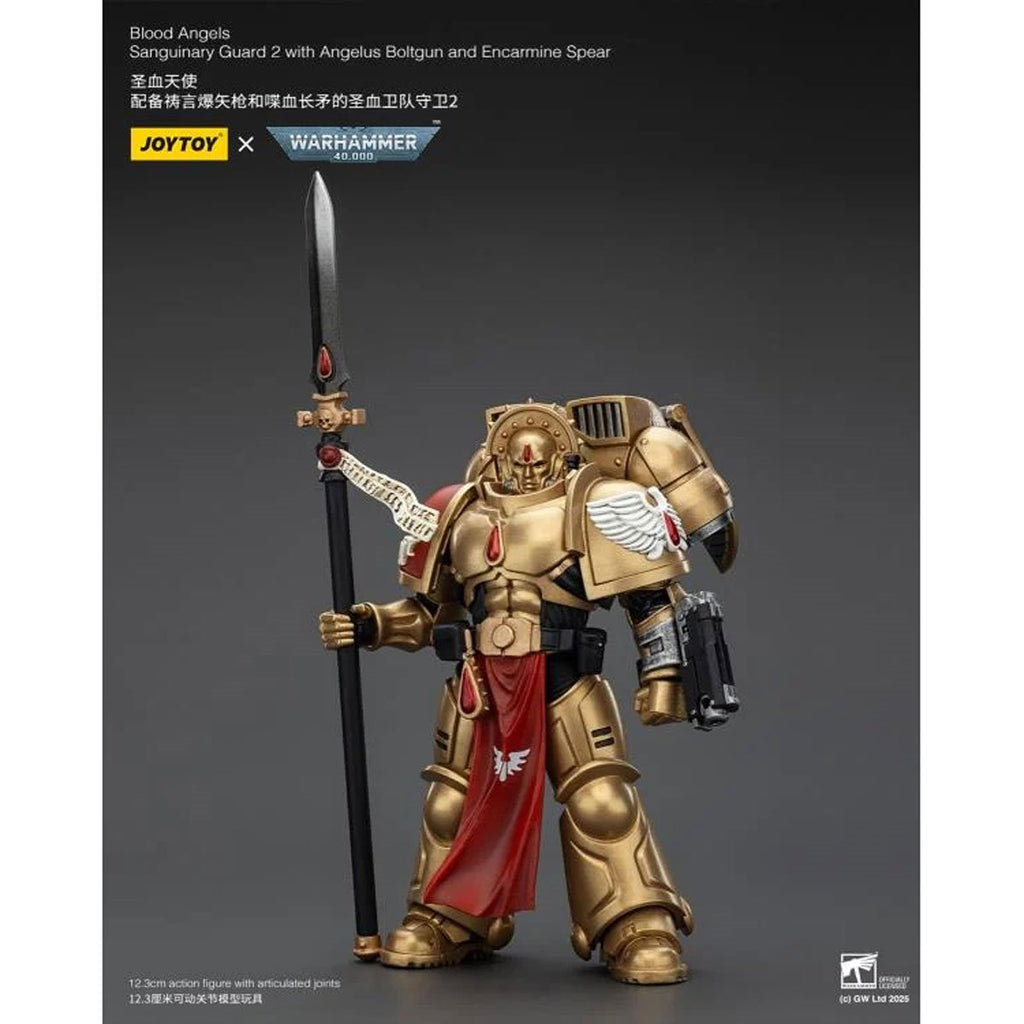 Joy Toy Warhammer 40,000 Blood Angels Sanguinary Guard 2 with Boltgun Spear 1:18 Scale Action Figure