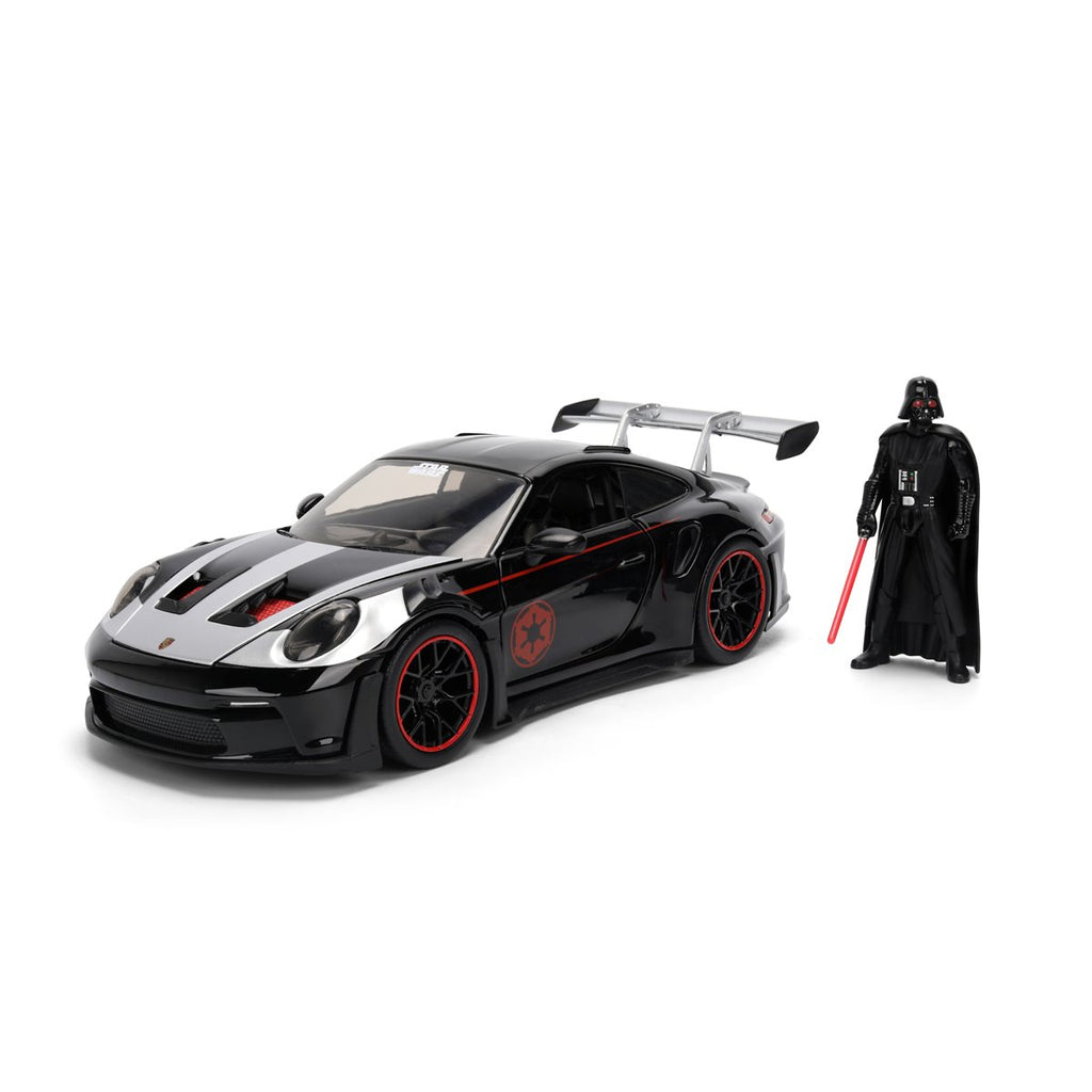 Hollywood Rides Star Wars Porsche 911 GT3 RS 992 1:24 Scale Die-Cast Metal Vehicle with Darth Vader Figure
