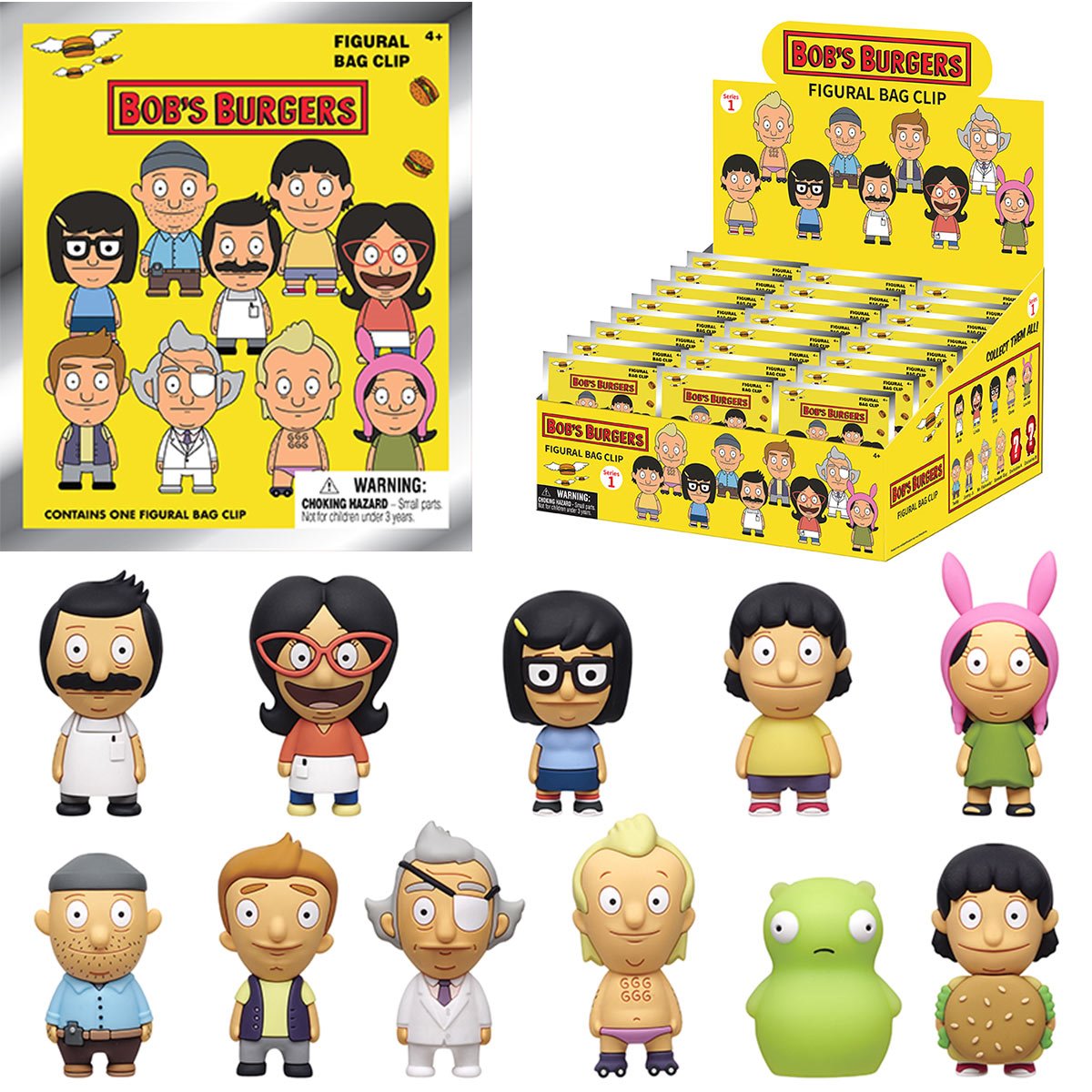 Bobs Burgers Series 1 3D Foam Bag Clip Display Case of 24