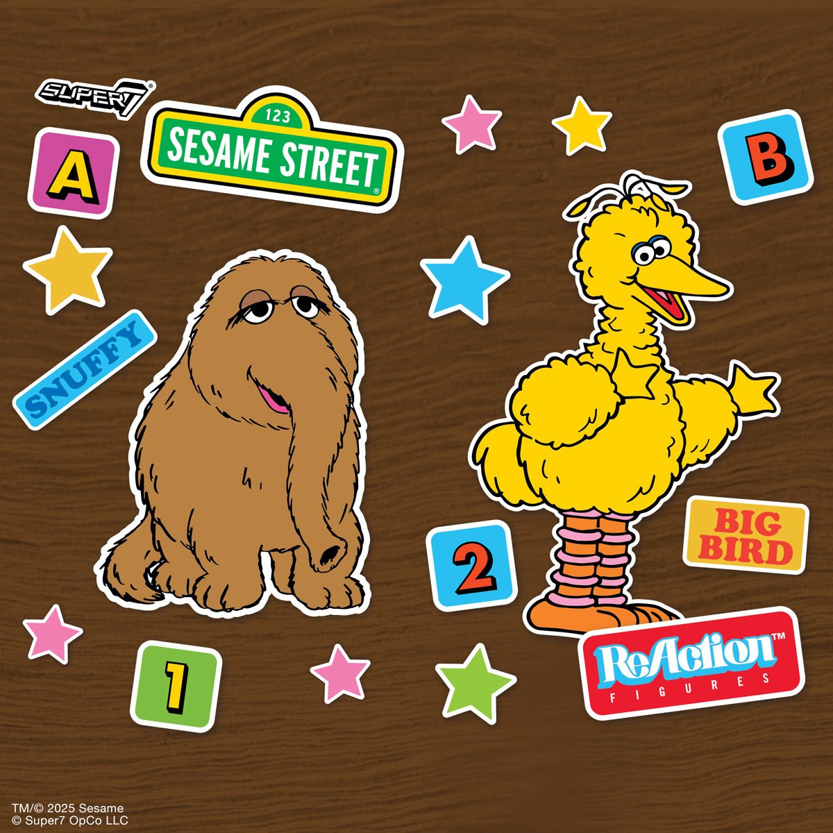 Sesame Street Big Bird and Mr. Snuffleupagus 3 3/4-Inch ReAction Figures