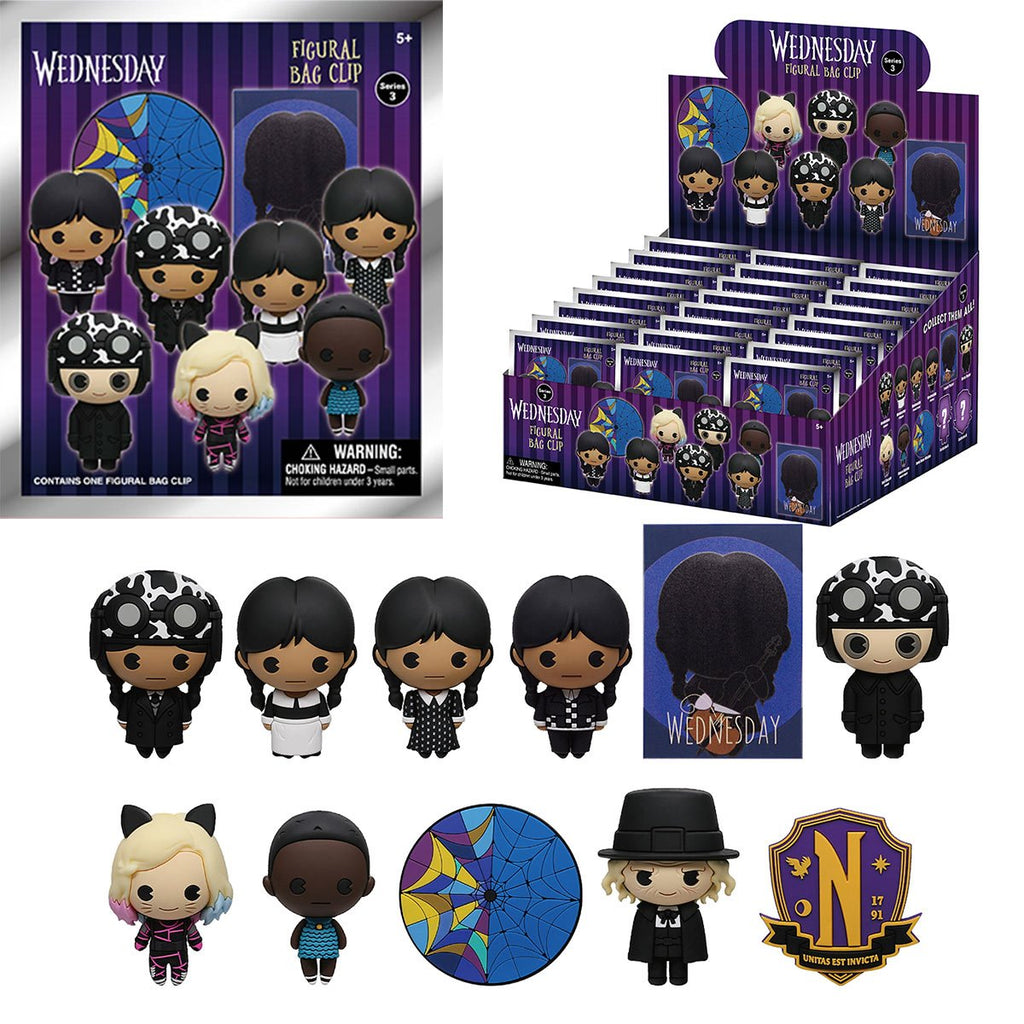 Wednesday Addams Series 3 3D Foam Bag Clip Random 6-Pack