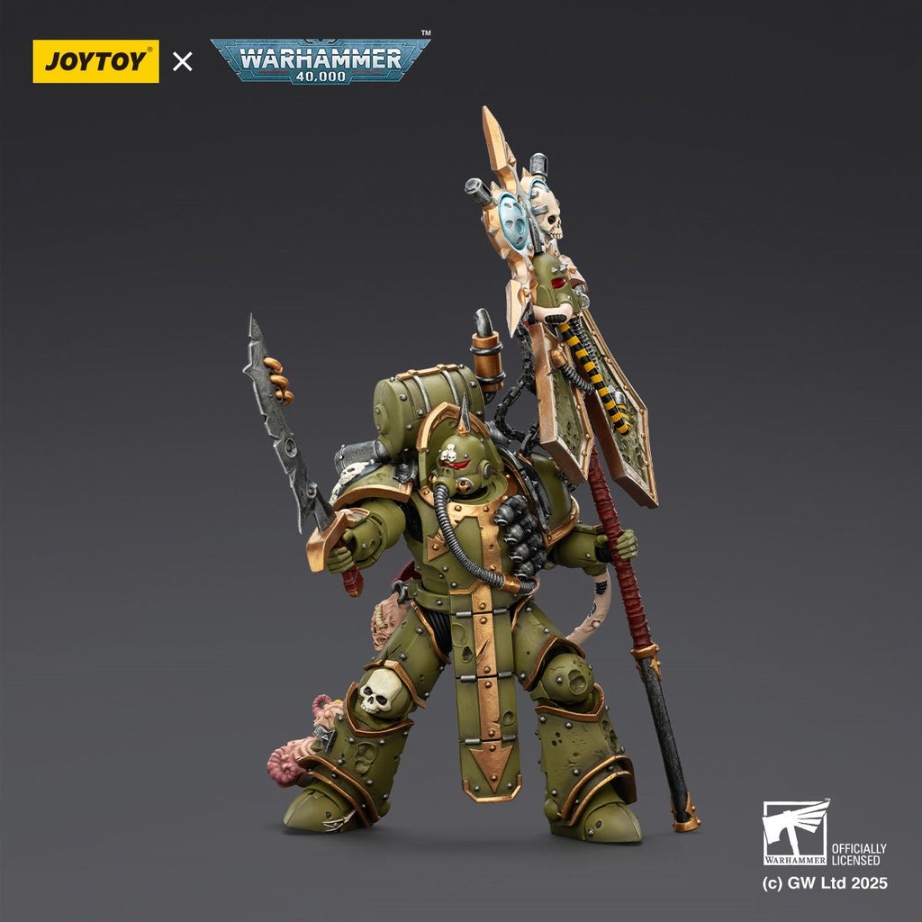 Joy Toy Warhammer 40,000 Death Guard Plague Marine lcon Bearer with Boltgun and Plague Knife 1:18 Scale Action Figure