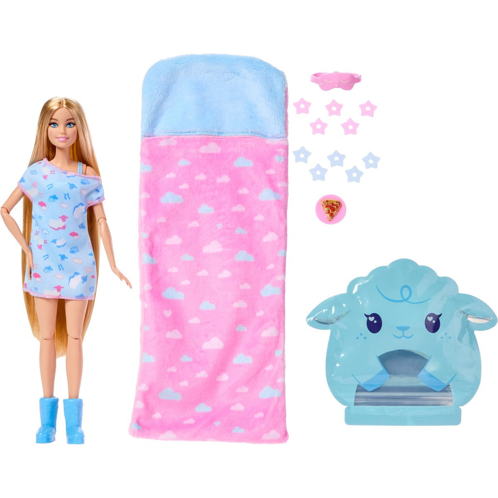 Barbie Sleepover Reveal Blue Doll and Accessories