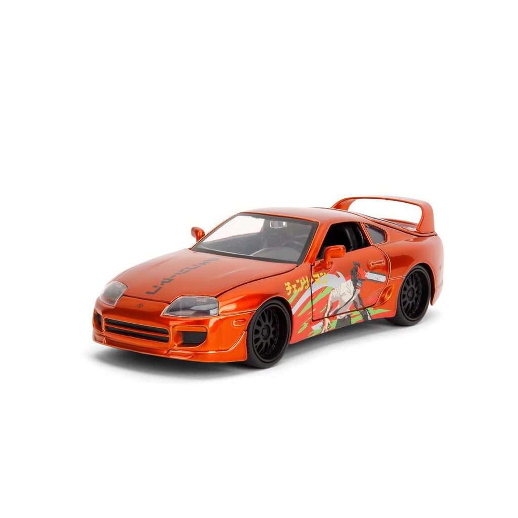 Hollywood Rides Chainsaw Man 1995 Toyota Supra 1:24 Scale Die-Cast Metal Vehicle with Chainsaw Man Figure