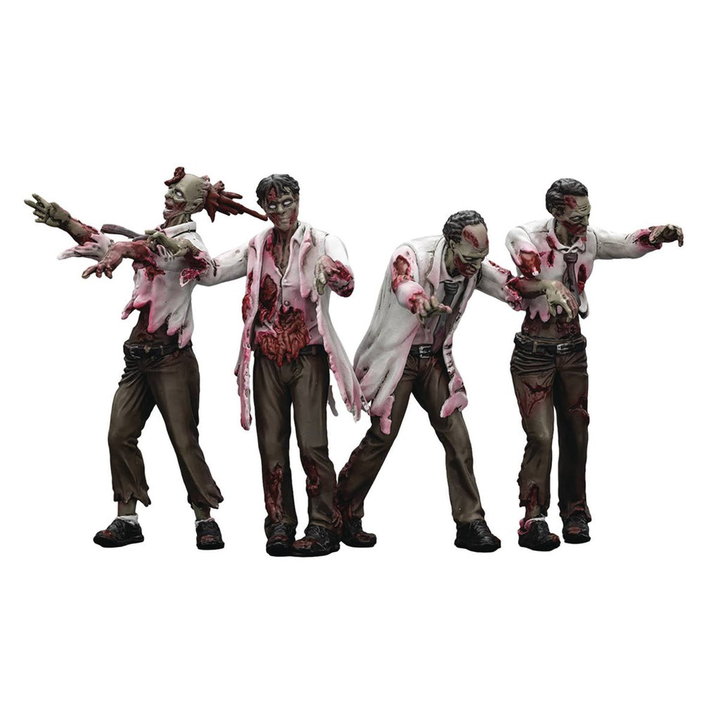 Joy Toy Dark Source Zombie Male Scientists 1:25 Scale Action Figure 4-Pack