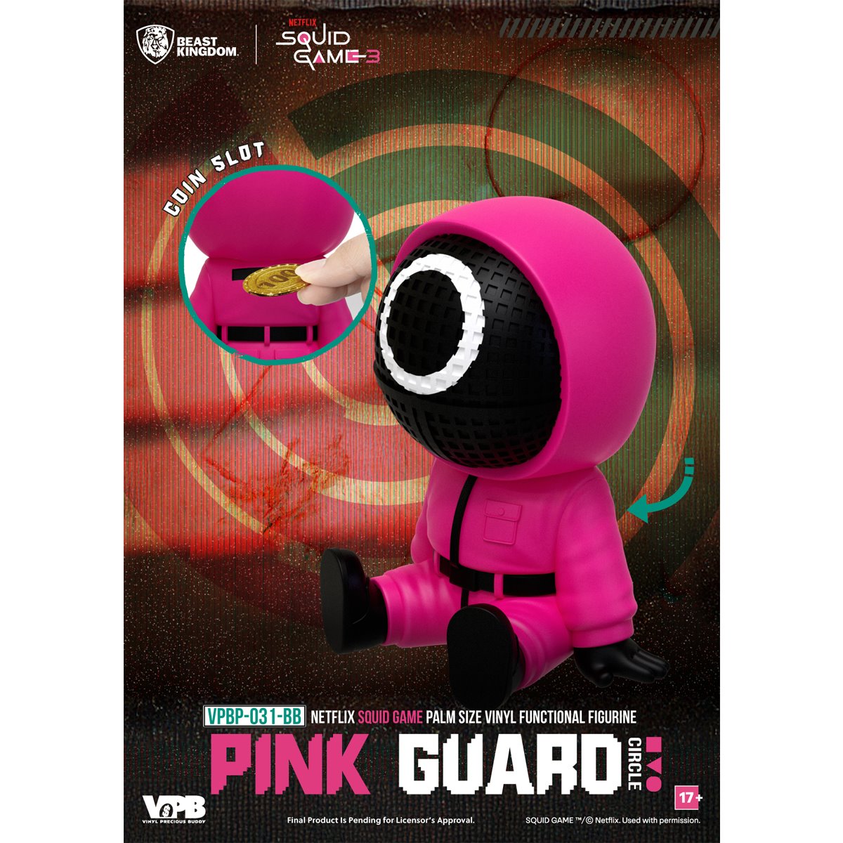 Squid Game VPBP-031 Palm Size Vinyl Functional Piggy Bank Blind Box Case of 6