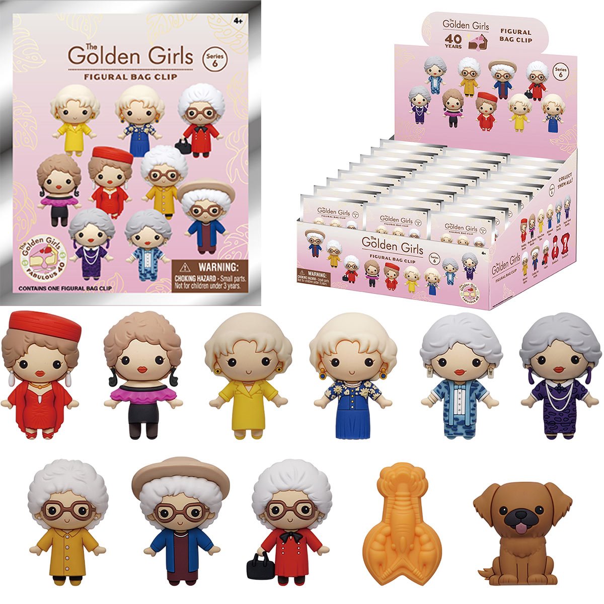 Golden Girls Series 6 3D Foam Bag Clip Display Case of 24