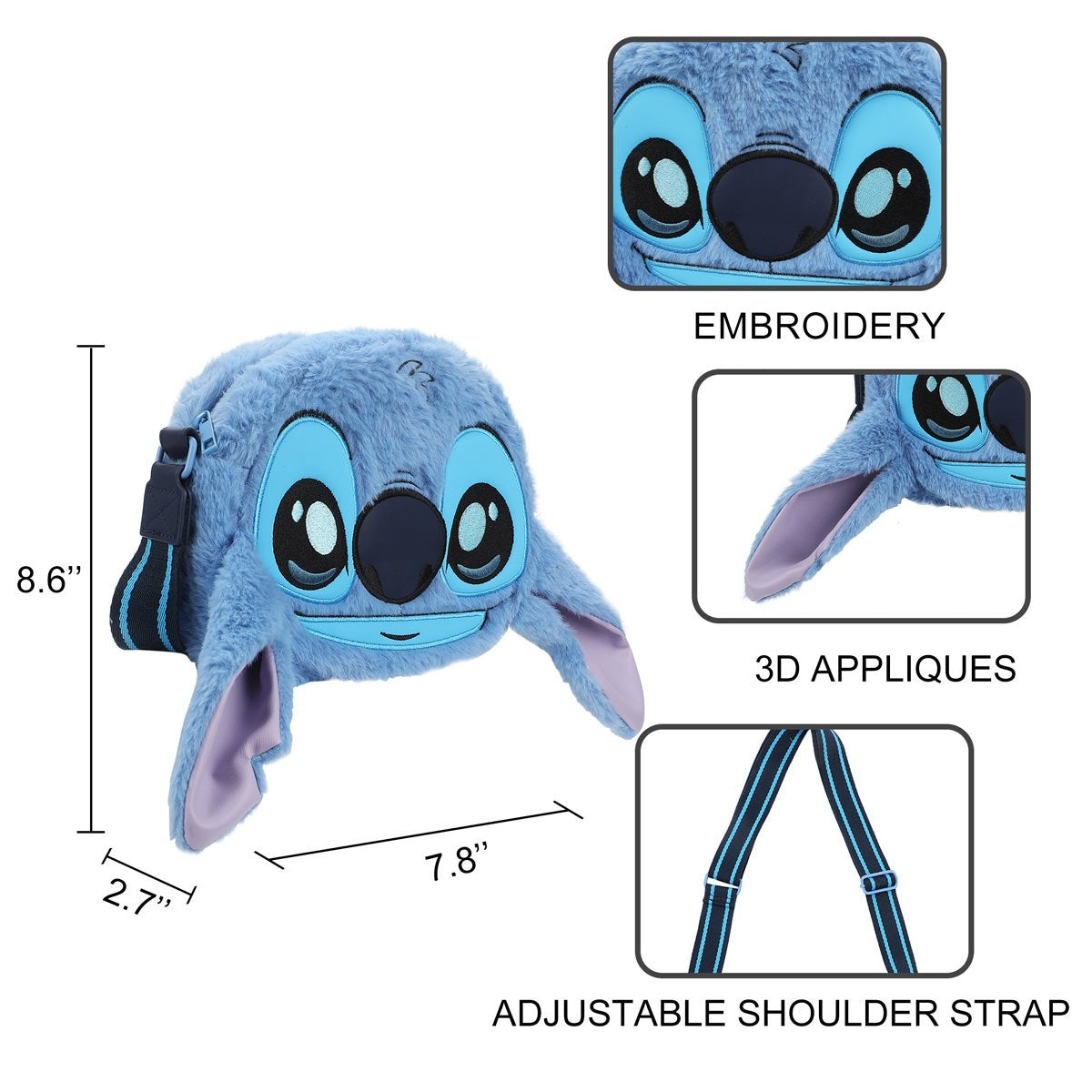 Lilo & Stitch Stitch Face Crossbody Bag