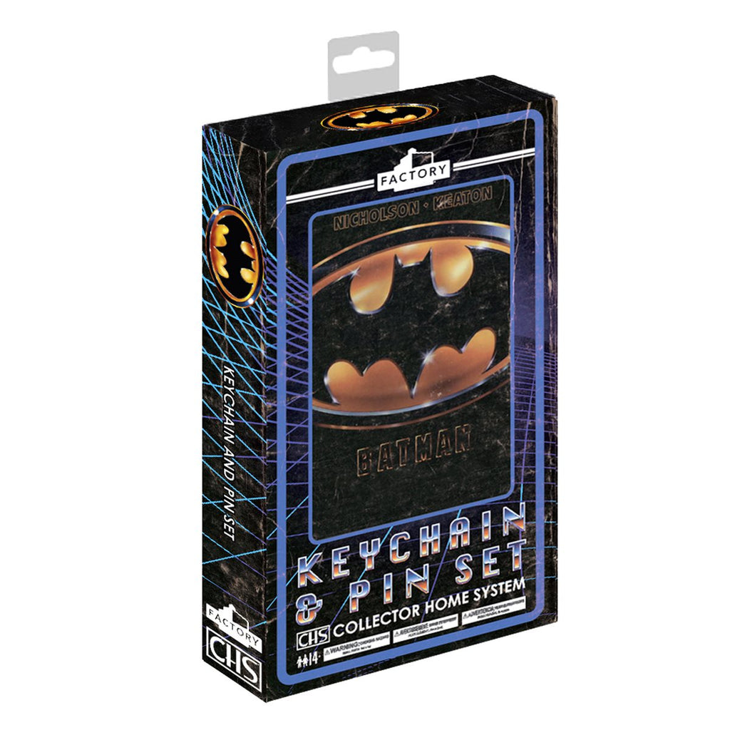 Batman 1989 Collector Home System Key Chain and Pin Gift Set