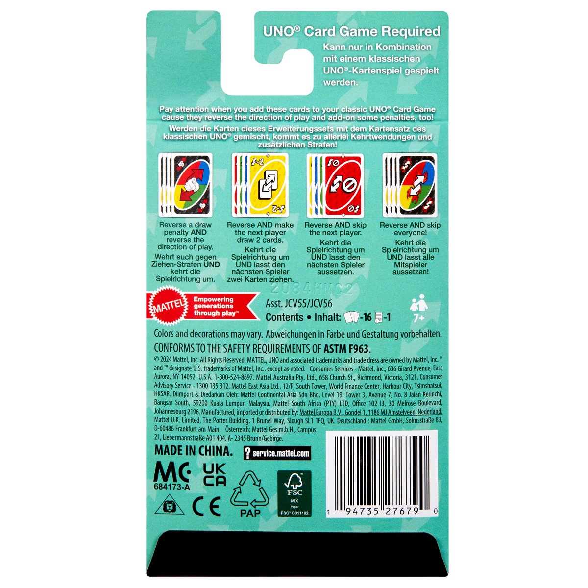 UNO Add-On Packs Reverse Pack Card Game
