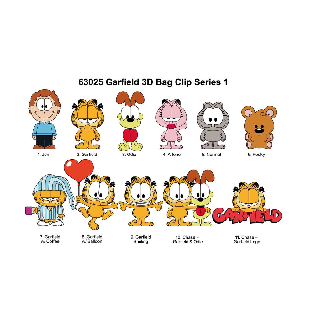 Garfield Series 1 3D Foam Bag Clip Random 6-Pack