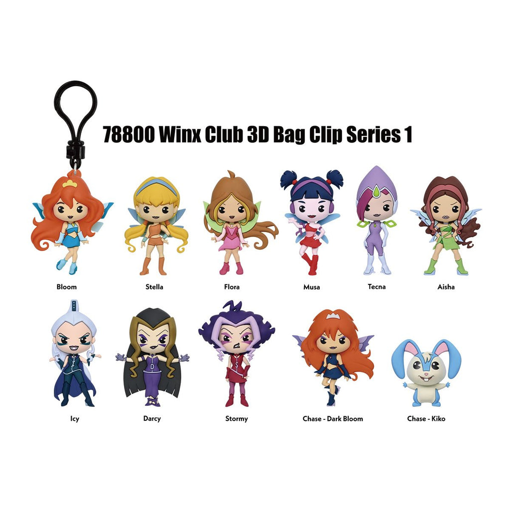 Winx Club 3D Foam Bag Clip Random 6-Pack