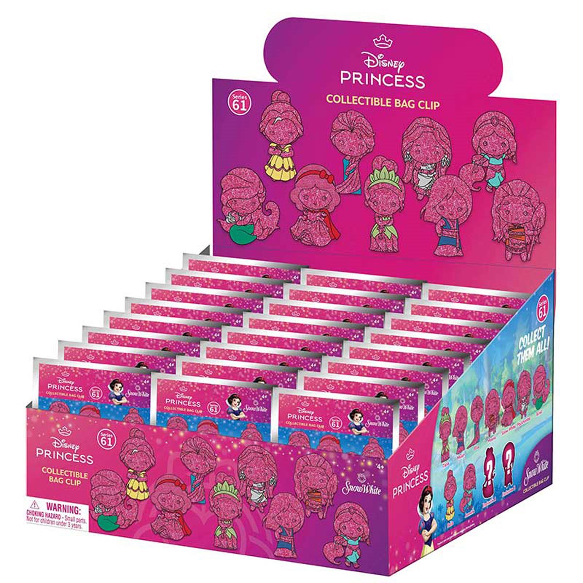 Disney Princess Care Your World Series 61 3D Foam Bag Clip Random 6-Pack