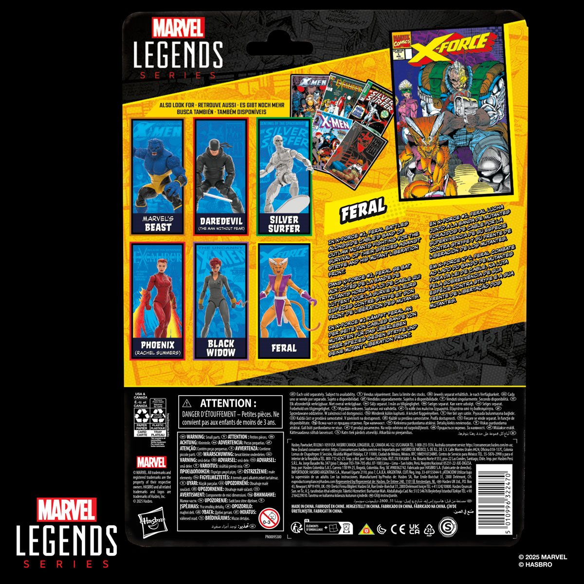 X-Men X-Force Marvel Legends Series Feral 6-Inch Action Figure