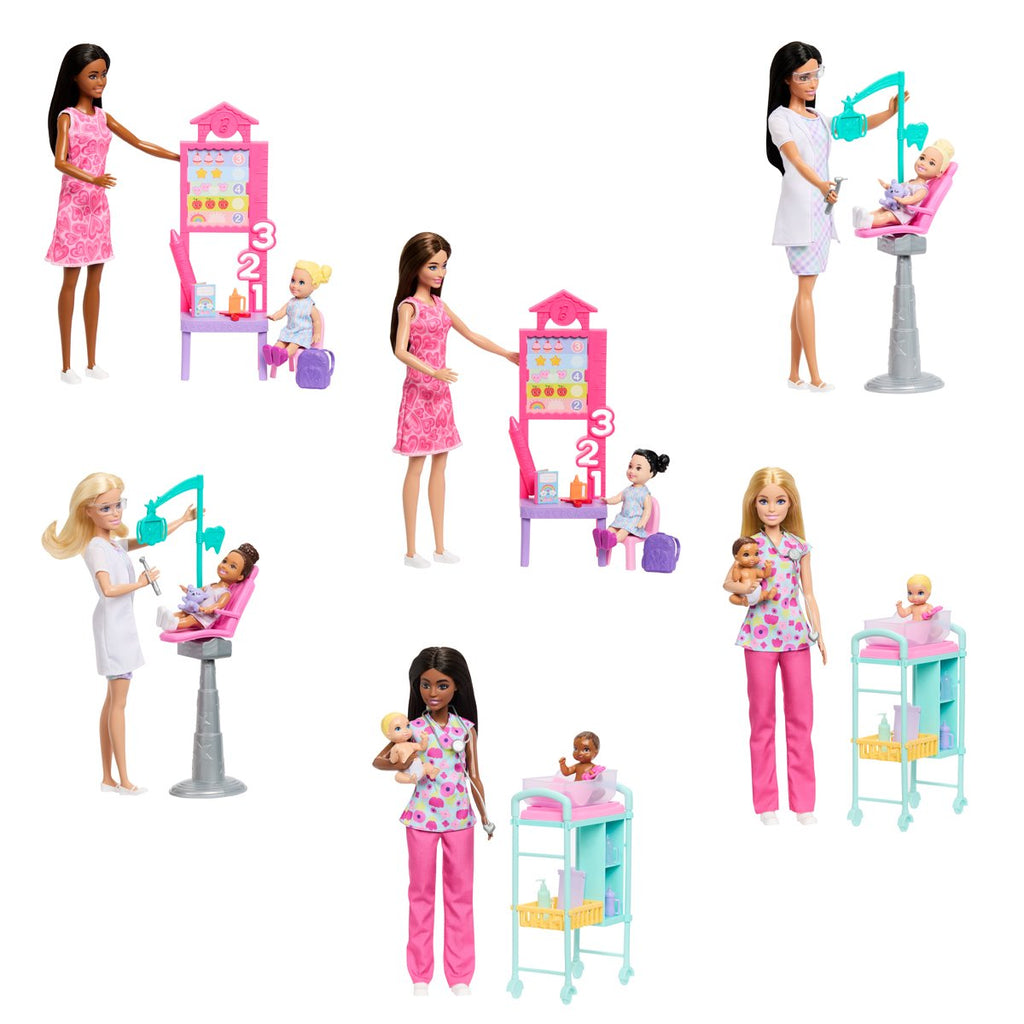 Barbie New Nurturing 2026 Playset and Doll Case of 6
