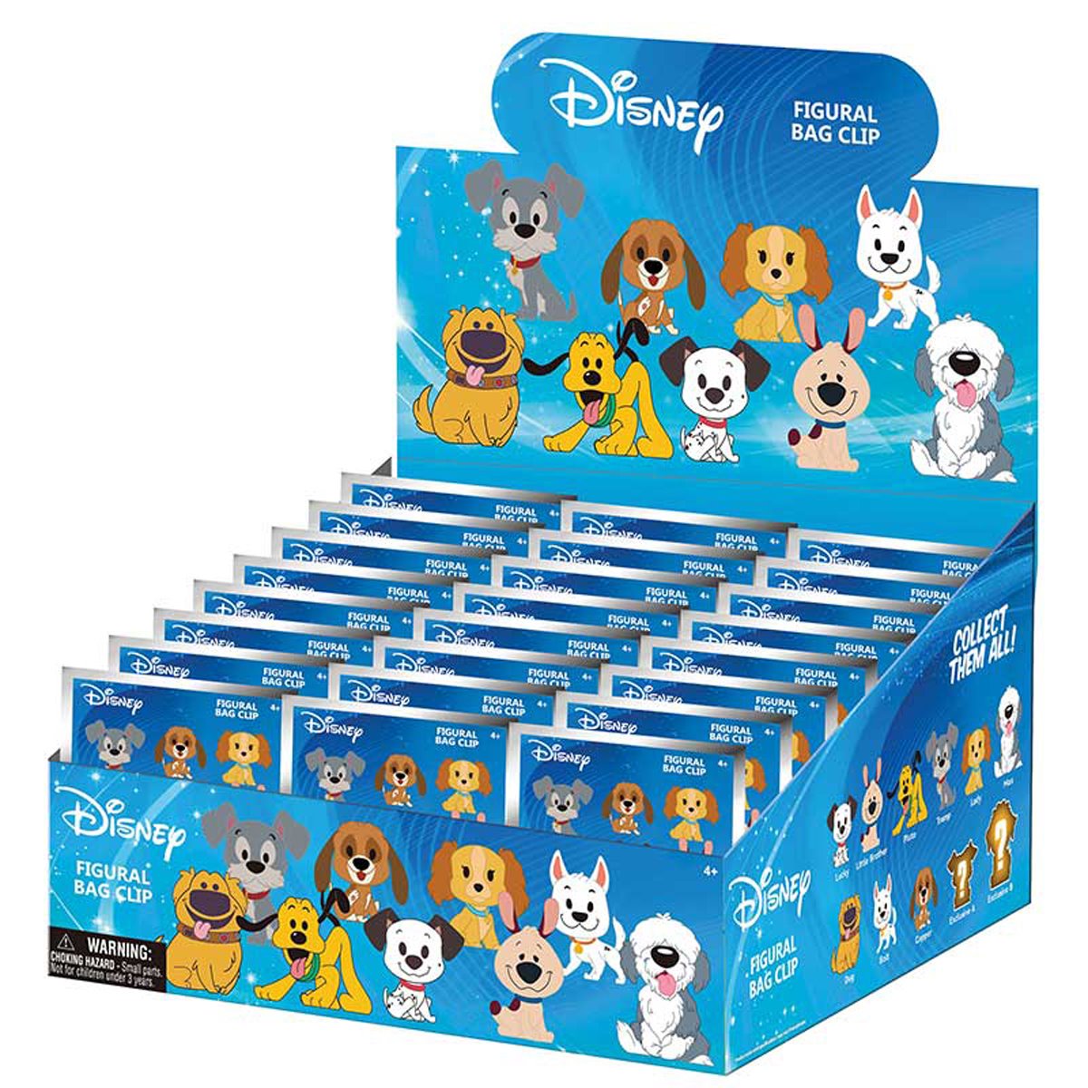 Disney Dogs 3D Foam Bag Clip Display Case of 24