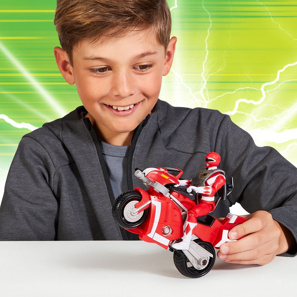 Mighty Morphin Power Rangers: Re-Ignition Tyrannosaurus Battle Bike Vehicle with Red Ranger Action Figure