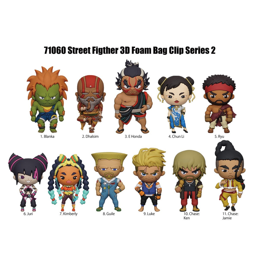 Street Fighter Series 2 3D Foam Bag Clip Random 6-Pack