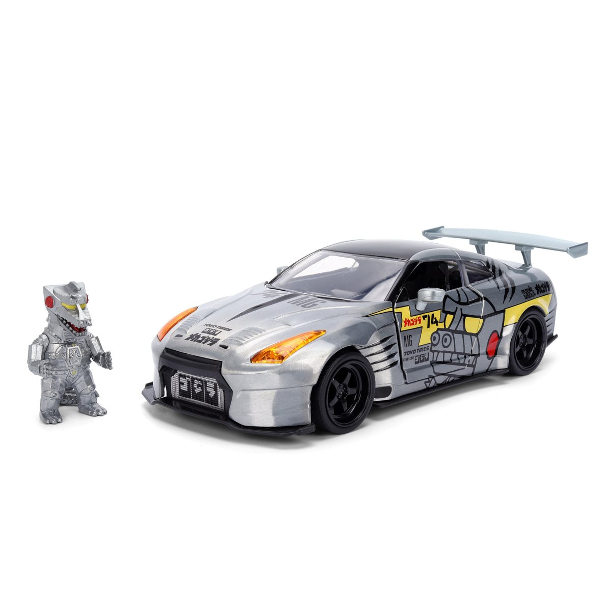 Godzilla 2009 Nissan GT-R R35 Ben Sopra 1:24 Scale Die-Cast Metal Vehicle with Mechagodzilla Figure