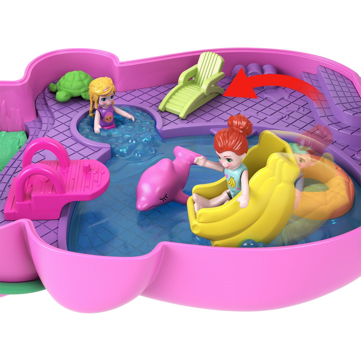 Polly Pocket Adventures in Rio Momma Monkey and Baby Compact Playset