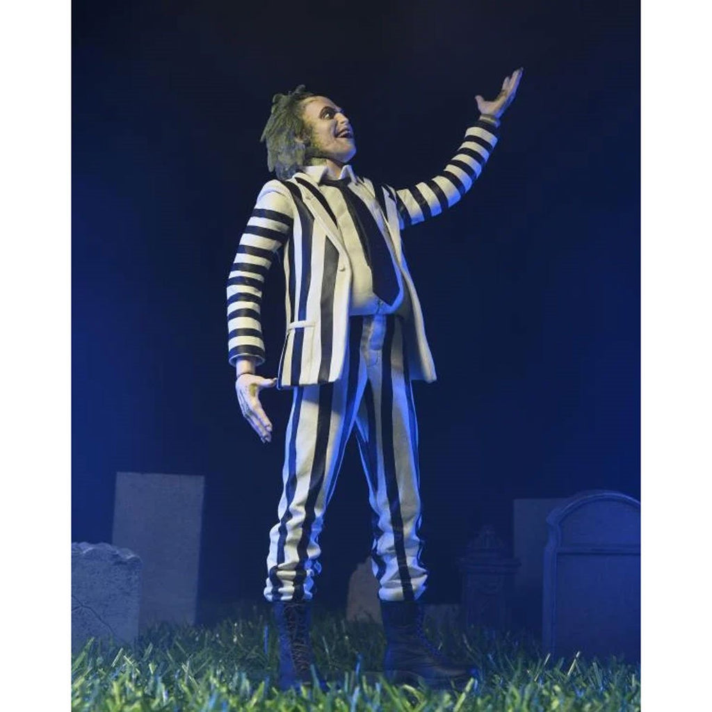 Beetlejuice (1988) Black and White Striped Suit 7-Inch Scale Action Figure