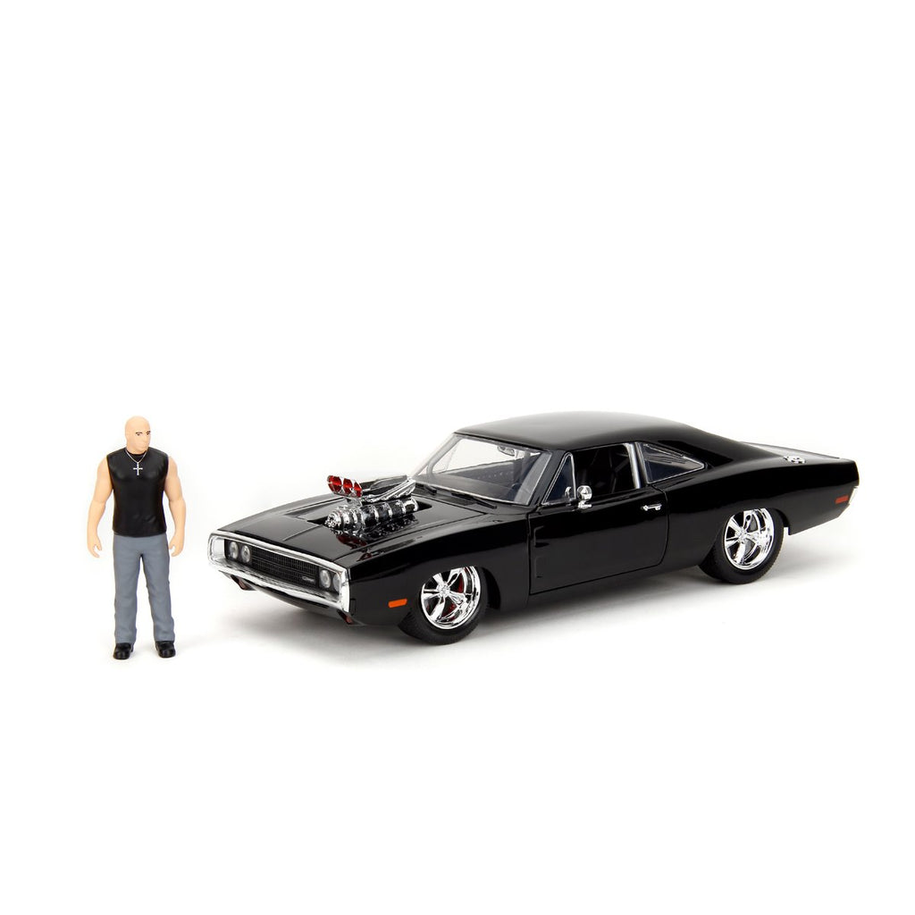 Hollywood Rides Fast and the Furious Dodge Charger R/T 1:24 Scale Die-Cast Metal Vehicle with Dom Figure