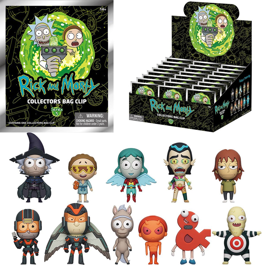 Rick and Morty 10th Anniversary Series 5 3D Foam Bag Clip Random 6-Pack