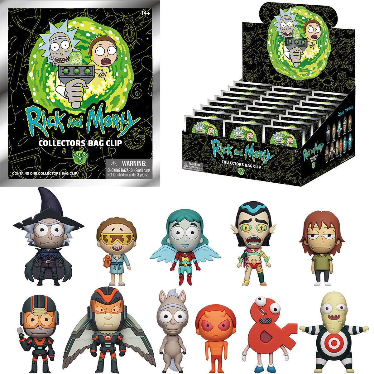 Rick and Morty 10th Anniversary Series 5 3D Foam Bag Clip Random 6-Pack