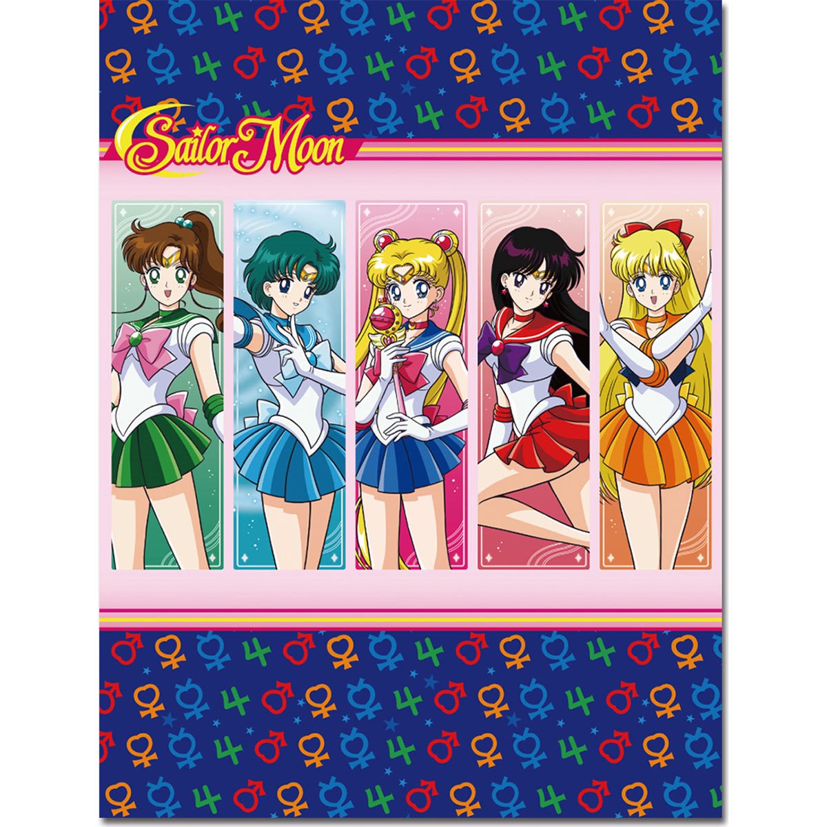 Sailor Moon R Sailors Group Square Sublimation Throw Blanket
