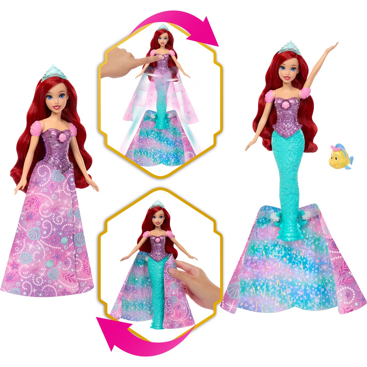Disney Princess Transforming Ariel Fashion Doll