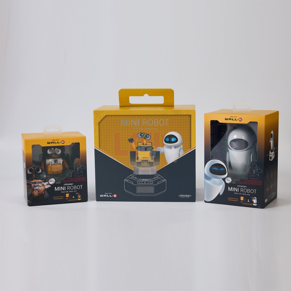 Wall-E Mini Robots Pals Pack Wall-E and Eve Robots with Base