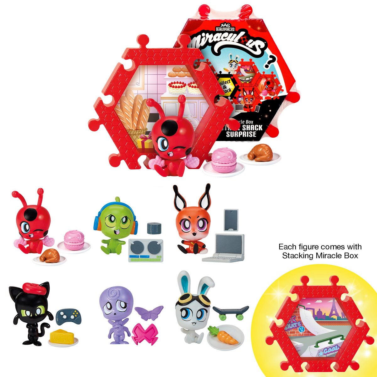 Miraculous Ladybug Miracle Stack Shack Surprise Mini-Figure Case of 16