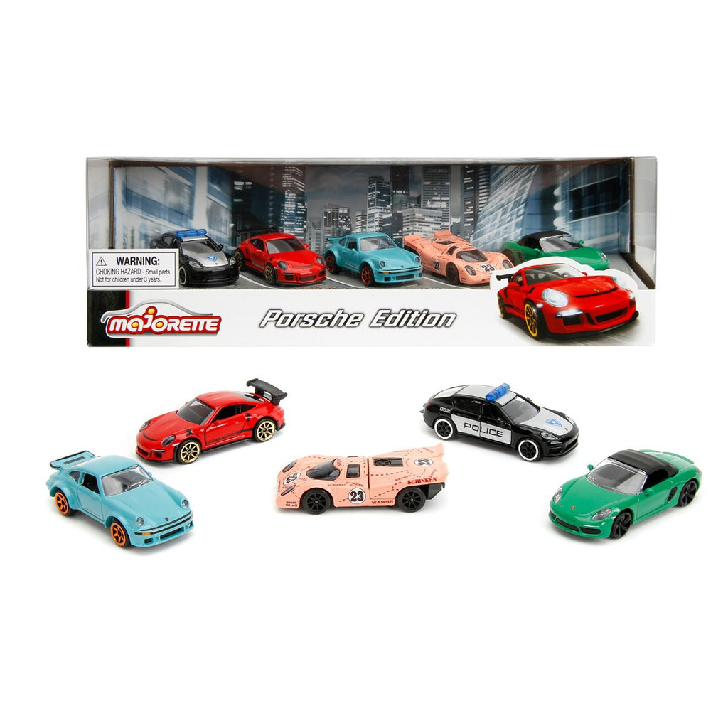 Majorette Porsche 1:64 Scale Die-Cast Metal Vehicle Wave 2 5-Pack