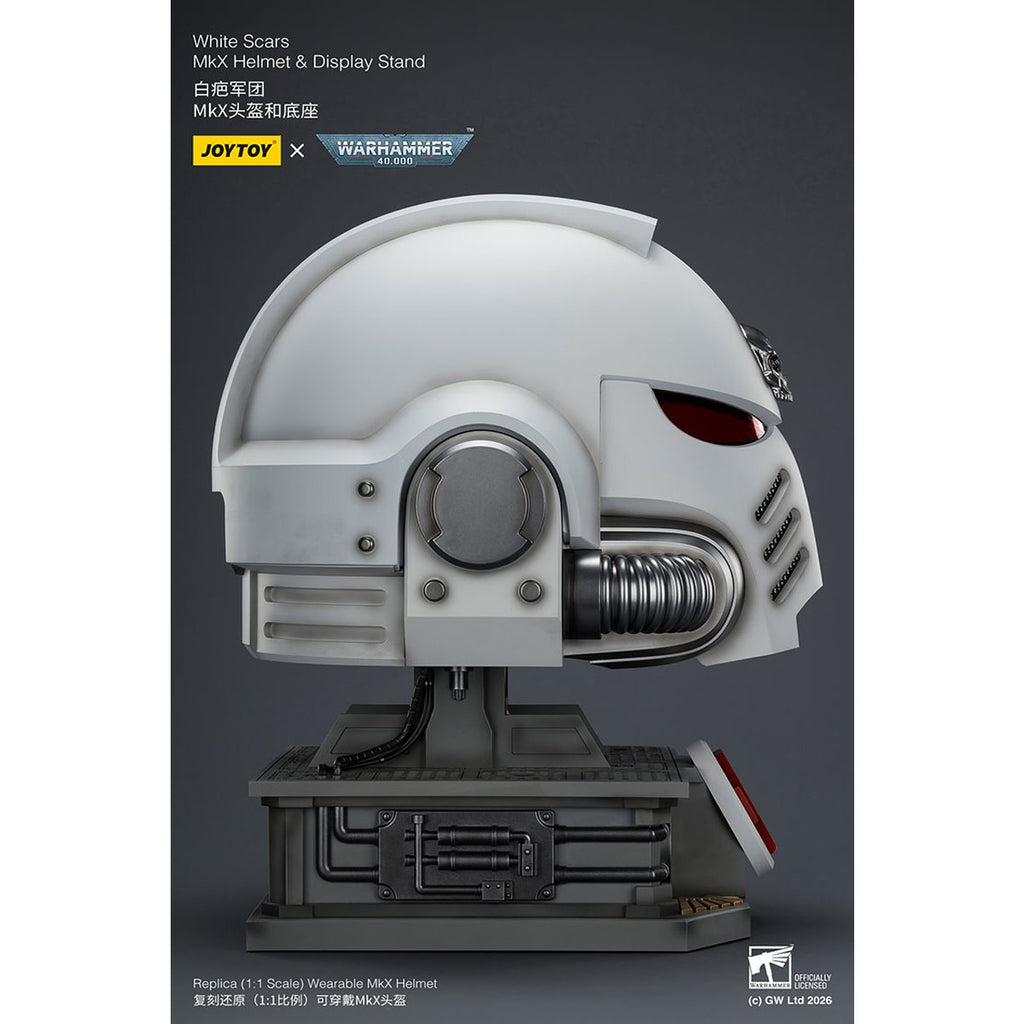 Joy Toy Warhammer 40,000 White Scars MKX 1:1 Scale Roleplay Helmet Prop Replica with Stand