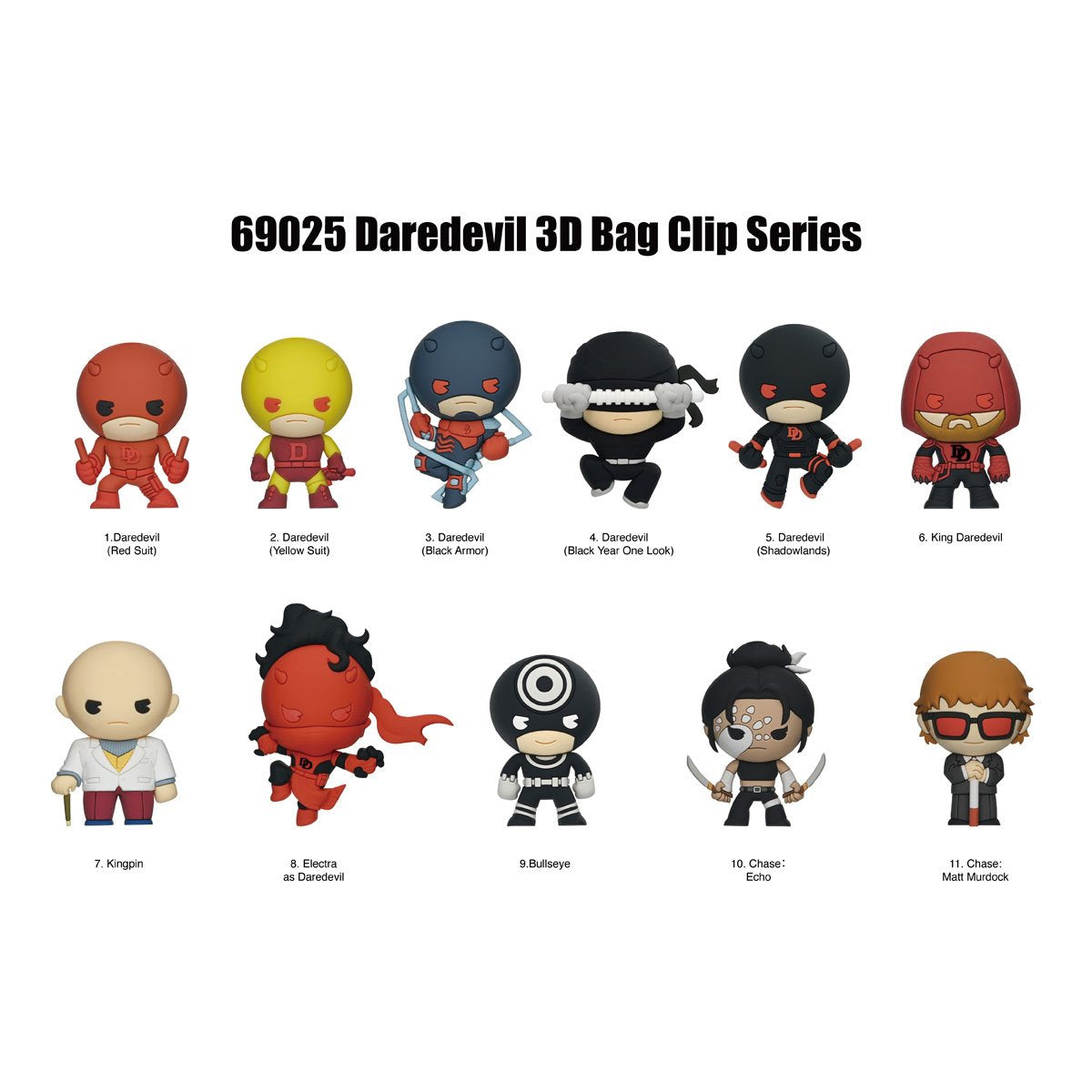 Daredevil Classic 3D Foam Bag Clip Random 6-Pack